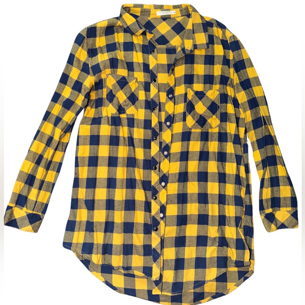 Yellow and Blue Plaid Shirt